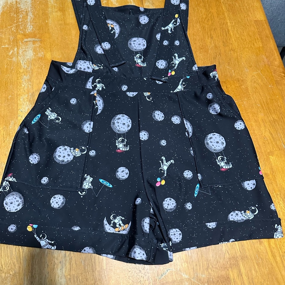 Blackmilk Astronaut Print Black Overalls